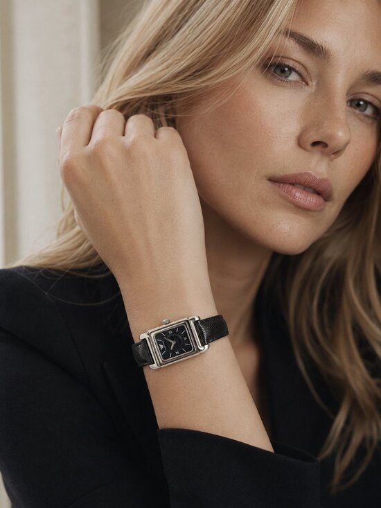 Emporio Armani, Women\'s Rectangular Dress Watch, Black Dial, Leather Strap main image 7